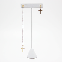 Hi-Low Cross Earrings