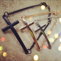 Gold/Silver/Black Cross Bracelet