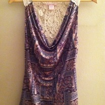 Paisley Crochet Back Tank Top