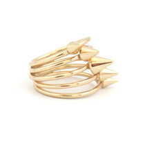 Gold Spiral Spike Ring 
