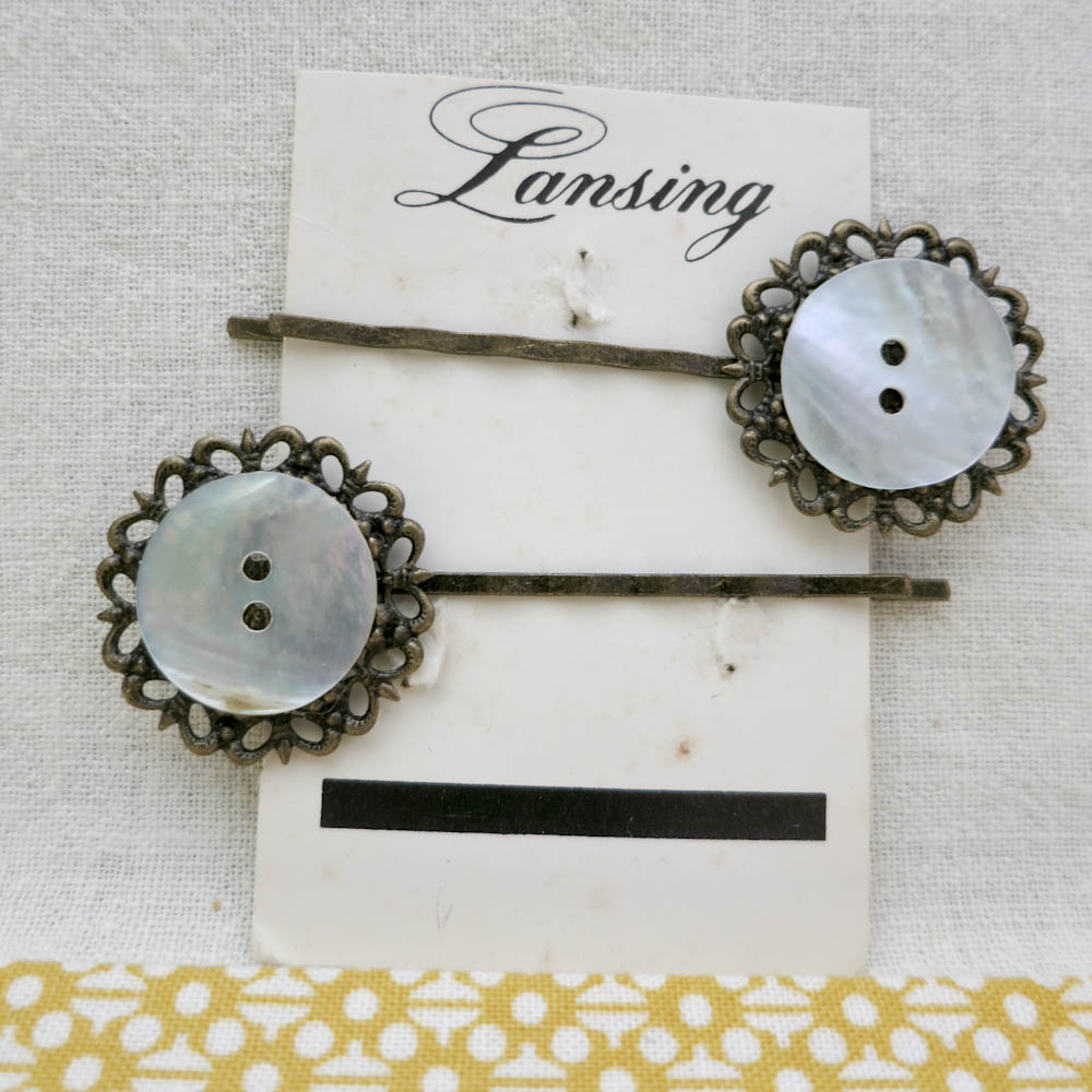 vintage button bobby pins on Storenvy
