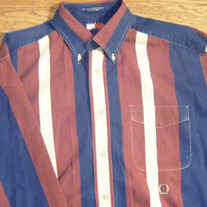 Tommy Hilfiger Stripped Button Up - Blue/Burgundy  