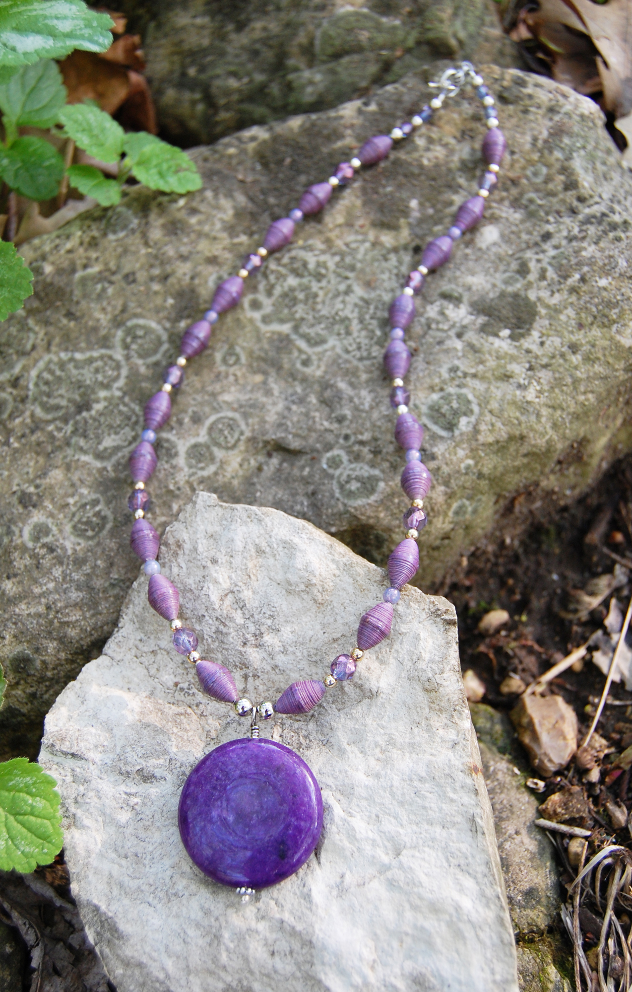 Brilliant Purple Stone Necklace on Storenvy