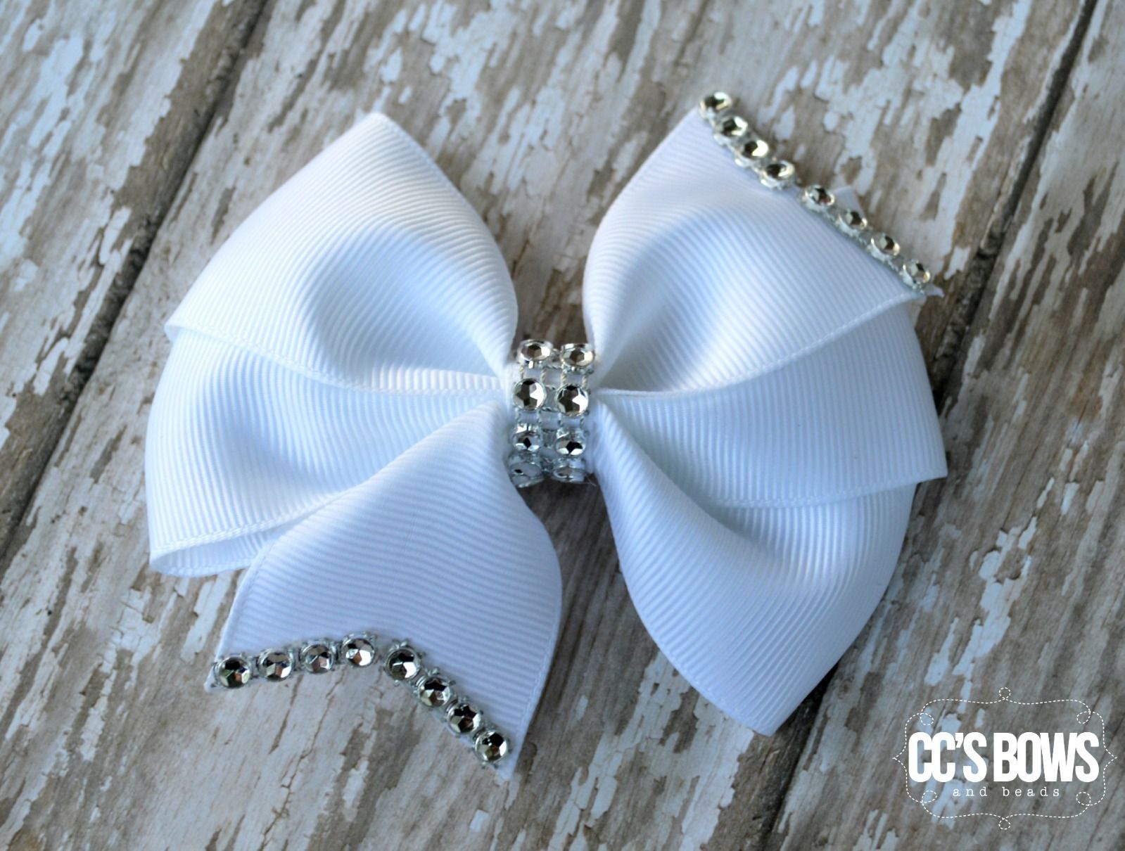 Girls PINWHEEL Boutique Hair Bows Clips Set 3 Rhinestones Bling Black