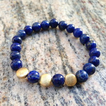 22K Plated Gold Lapis Bracelet