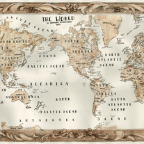 The World on Mercater's Projection 1855 Map