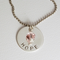 Sterling Silver Handstamped Pendant Necklace "HOPE"