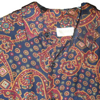 Burgundy Paisley Print Silk Shirt 