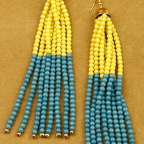 Beaded Ambre Earrings - Various Colors