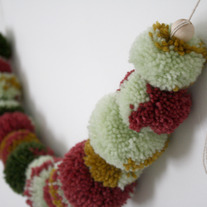 Mint & Berry Pom Garland - OOAK - Comes in Handmade Bag