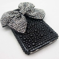 Black Shimmer Bow Case (iPhone 4/4s) 