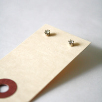 Silver CZ Stud Earrings - Vintage Deadstock