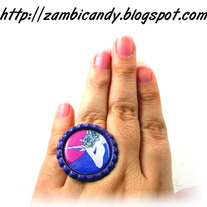 Adjustable purple zambicandy design ring