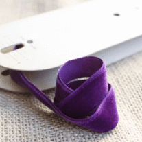 Vintage 5/8" Velvet Ribbon - Purple