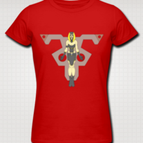 "WINGED (Eye Gaze)" American Apparel Slim Fit for Women (Red)