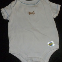 White Onesie with Bone-Taggies Size 0-3 Months
