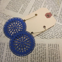 Blue Painted Earrings