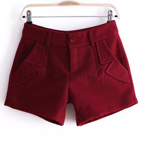 Red wool shorts 