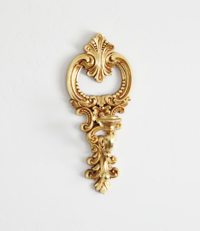 Vintage Gold Candle Holder Wall Decoration on Storenvy
