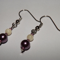 Mother of Pearl and Plum Earrings