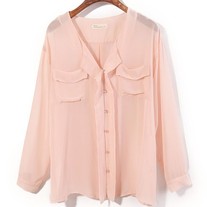 Pink Chiffon Blouse