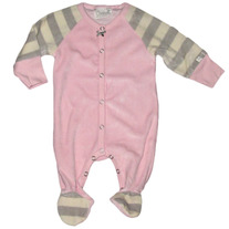 Coccoli Infant Velour Footie Pajamas- PInk