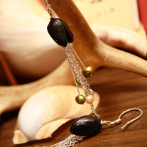 Nuts and Pearls Pistachio Earrings