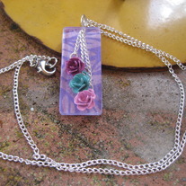Ostara- Purple Patterned Acrylic Necklace
