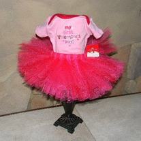 My First Valentines Day Tutu Skirt and Onesie Set 
