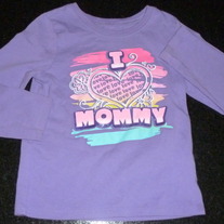 Purple I Love Mommy Long Sleeve Shirt-The Childrens Place Size 4T
