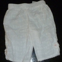 White Capris With Flowers-Little Legends Size 0-3 Months