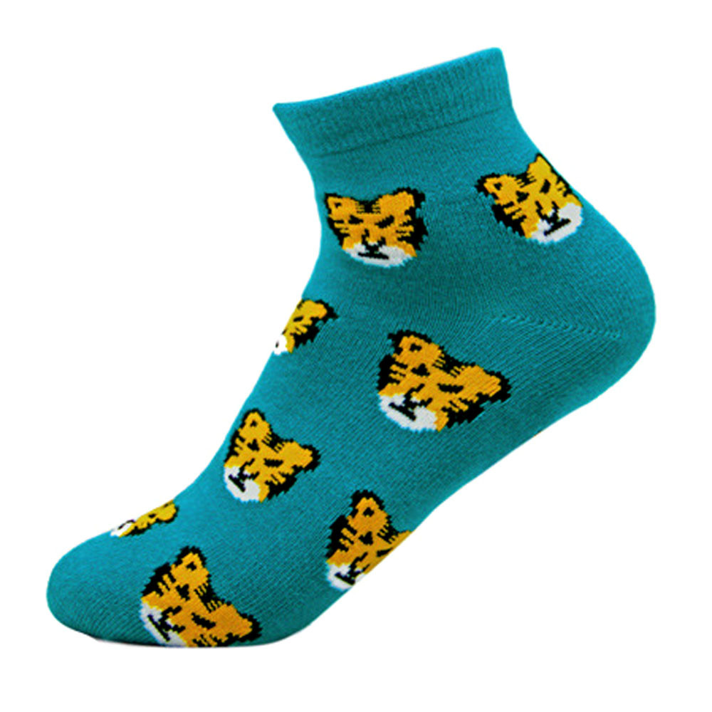 Unique Tiger Animal Graphic Print Cotton Ankle Socks for Women DOTOLY