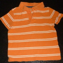 Orange/White Stripe Short Sleeve Shirt-Jumping Beans Size 2T