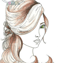 8x10 Matte Print, "Grace Flows" from Original Ink Fashion Illustration
