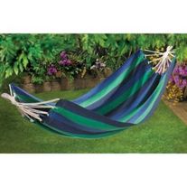 Blue And Green Striped Hammock