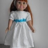 Blue and White dress and Headband 