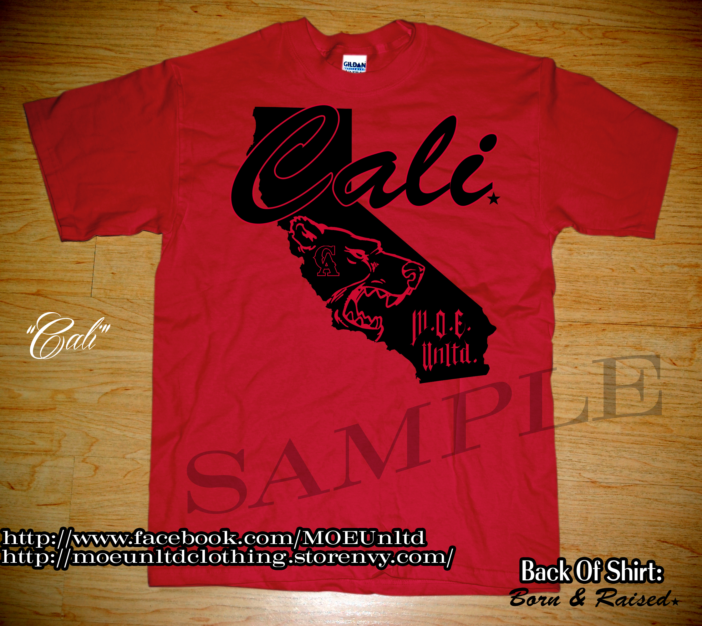 M O E Unltd Clothing Cali S T Shirt Cardinal m o e unltd clothing cali s t shirt cardinal