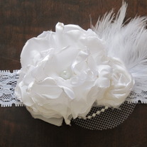 White Satin Bloom headband
