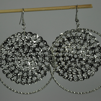 Snowflake in circle metal hook earrings