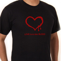 Love is in the Blood "Heart" t-shirt Unisex