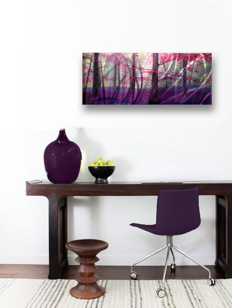 Contemporary Modern Decor Original Cherry Blossom Abstract Metal Wall Art