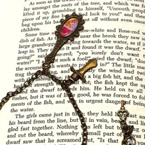 brass sleeping beauty Disney Aurora hand mirror sword pendant charm necklace
