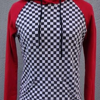 Checker print Hoodie, Size Small