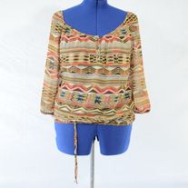 Speechless Tribal Print Sheer Blouse