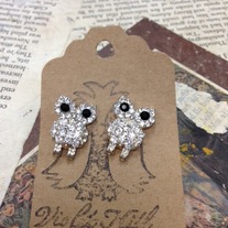 Rhinestone Owl Earrings 
