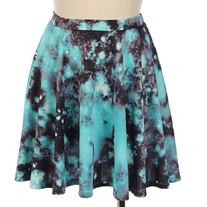 Galaxy Print Skater Skirt