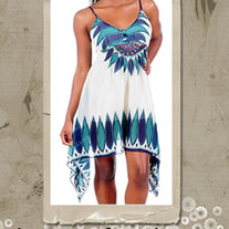 Ethnic Print Beaded Dress
