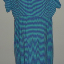 Purple/Teal Striped Gown-Caberney Sleepwear Size Medium