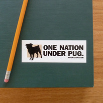 One Nation Under Pug :: Small Sticker
