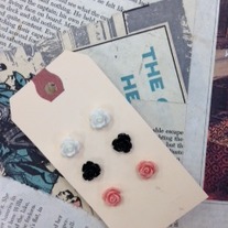 Rose Bud Earrings-Sets of three! *More colors available 